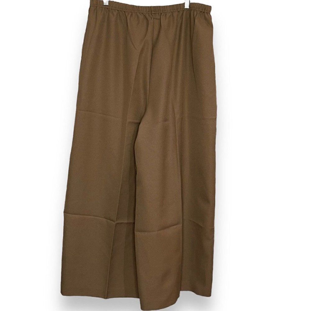 Vicki Wayne's Wide Leg Pull On Pants Women's 22 Brown Casual VTG Boho Plus Size